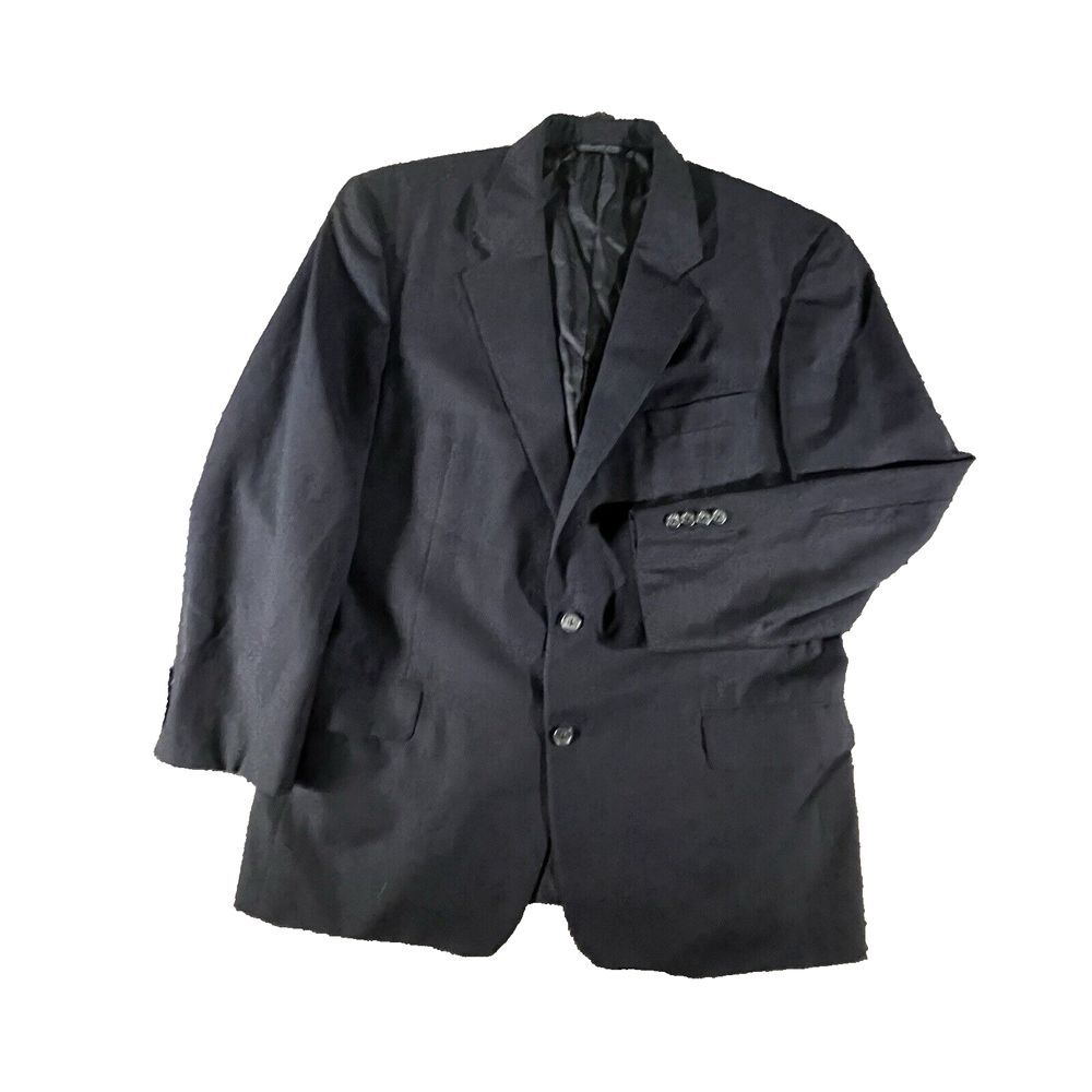 Hickey-Freeman Sport Coat Mens 44 Reg Navy Blue 100% Wool Canterbury Blazer
